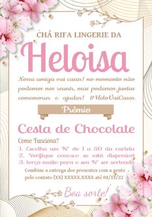 Convite Chá Rifa Lingerie Floral para Editar Online