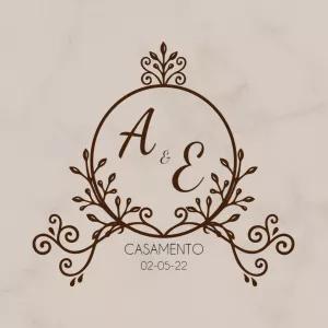 Monograma de Casamento Floral para Editar Online