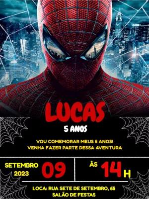 Convite de Aniversário Homem Aranha para Editar Online