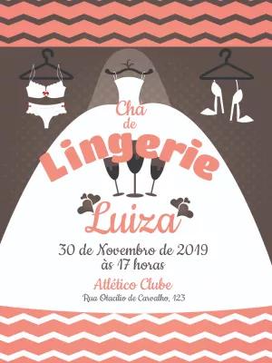 Convite de Chá de Lingerie Elegante para Editar Online