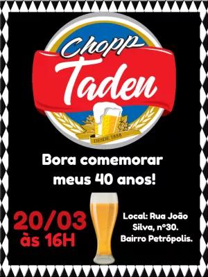 Convite Aniversário Boteco Estilo Chopp para Editar Online