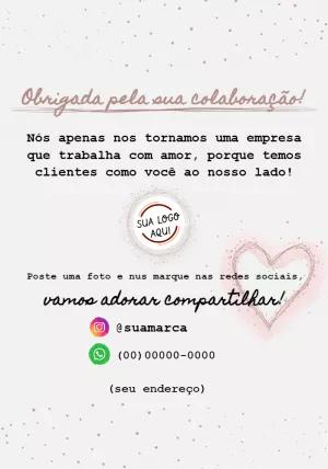 Cartão de Agradecimento pela Compra Delicado para Editar Online