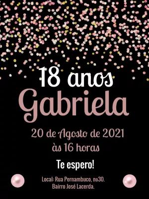 Convite de Aniversário Rose Gold com Confetti para Editar