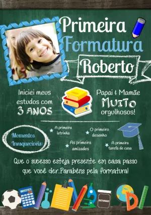 Convite Primeira Formatura com Foto Editável Online