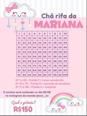 Chá Rifa Chuva de Bençãos com Nuvens para Editar Online