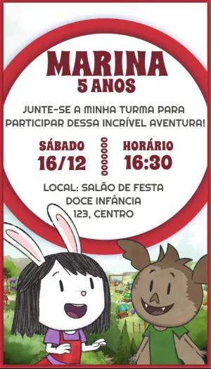 Convite de Aniversário Elinor a Curiosa para Editar Online