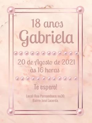 Convite de Aniversário Rose Gold com Pérolas para Editar