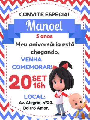 Convite Aniversário Cleo e Cuquin para Editar Online