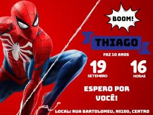 Convite de Aniversário Homem Aranha para Editar Online