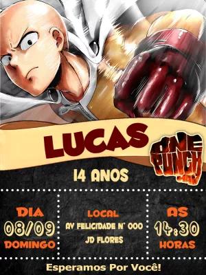 Convite de Aniversário One Punch Man para Editar Online
