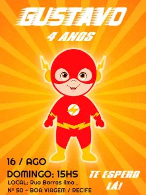 Convite de Aniversário Flash Baby para Editar Online