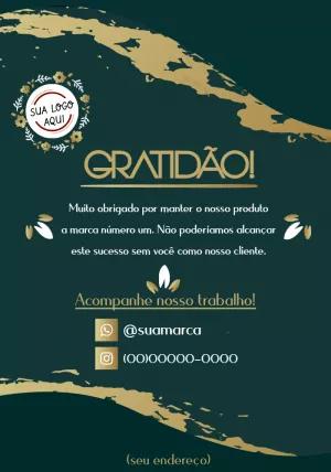 Cartão de Agradecimento Elegante Dourado para Editar Online