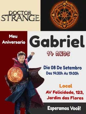Convite de Aniversário Doutor Estranho para Editar Online