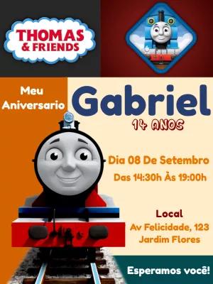 Convite de Aniversário Thomas e seus Amigos para Editar