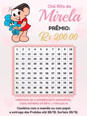 Chá Rifa Turma da Mônica com Mônica para Editar Online