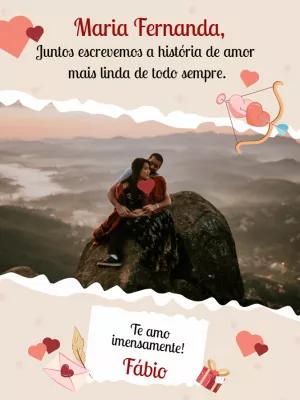 Cartão de Dia dos Namorados com Foto para Editar Online