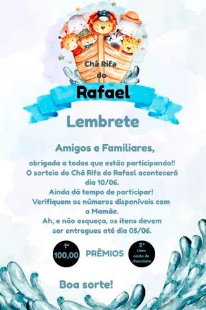 Lembrete Chá Rifa Safari com Animais para Editar Online