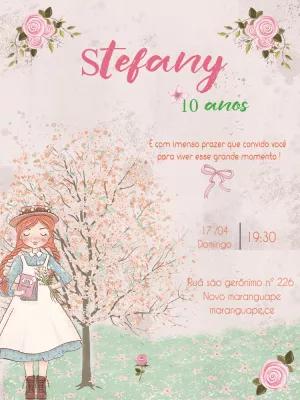 Convite de Aniversário Tema Anne with an E para Editar Online