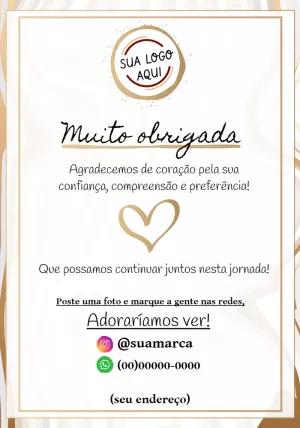 Cartão de Agradecimento pela Compra Elegante para Editar Online