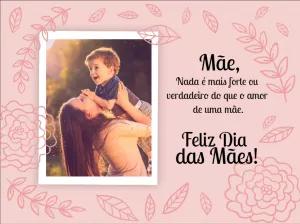 Cartão Dia das Mães com Foto para Editar Online