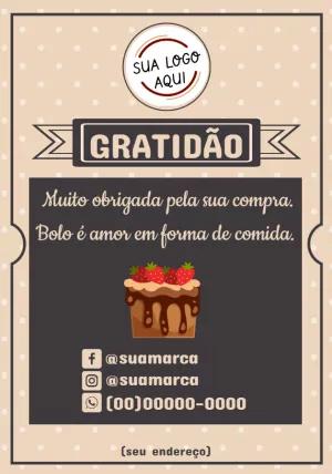 Cartão de Agradecimento para Confeitaria Editável Online