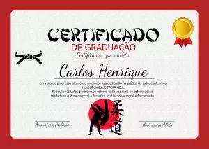Certificado de Judô e Artes Marciais Editável Online