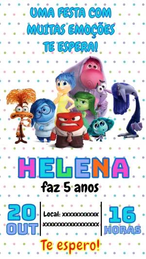 Convite de Aniversário Divertida Mente 2 para Editar Online