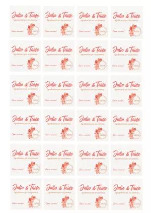 Tag de Agradecimento Casamento Floral para Editar Online