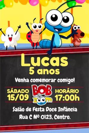 Convite Aniversário Bob Zoom para Editar e Imprimir