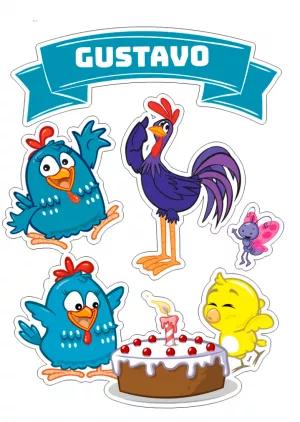 Topo de Bolo Galinha Pintadinha para Aniversário Editável