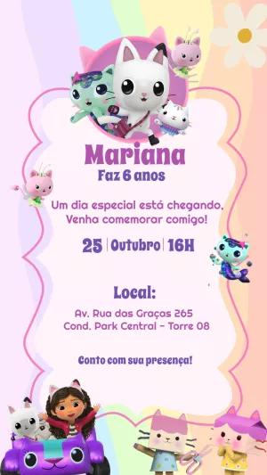 Convite Aniversário A Casa Mágica da Gabby para Editar Online
