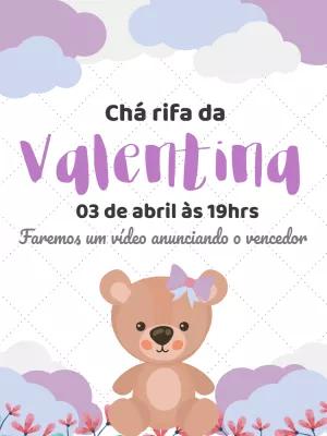 Convite Chá Rifa Ursinha para Editar Online