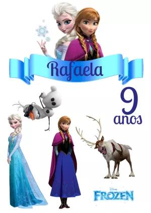 Topo de Bolo Frozen para Aniversário para Editar Online