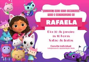 Convite Aniversário A Casa Mágica da Gabby para Editar Online