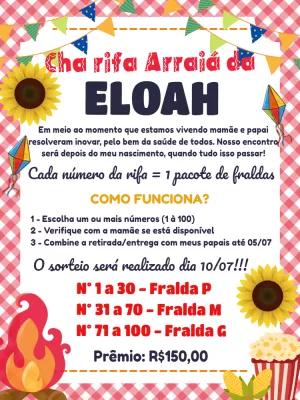 Convite Chá Rifa Arraiá de Festa Junina Editável Online