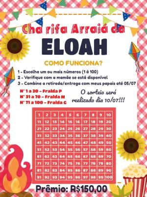 Chá Rifa Arraiá Editável Online Tema Festa Junina