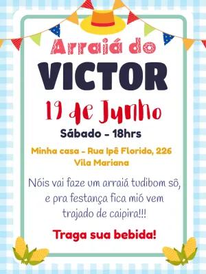 Convite Aniversário Arraiá de Festa Junina para Editar