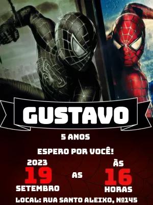 Convite de Aniversário Homem-Aranha para Editar Online