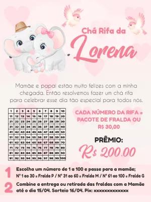 Chá Rifa Elefantinhos Fofos para Editar Online
