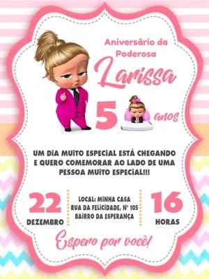 Convite de Aniversário Poderosa Chefinha para Editar Online