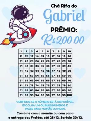 Chá Rifa Astronauta Editável para Chá de Bebê Online
