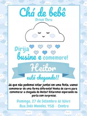 Convite Chá de Bebê Drive Thru Chuva de Amor para Editar