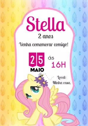 Convite de Aniversário My Little Pony para Editar Online
