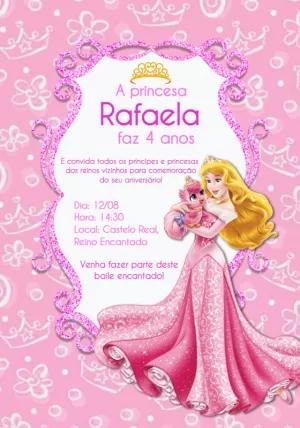 Convite Aniversário Princesa Aurora Editável Online