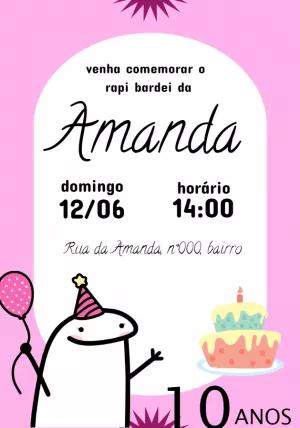 Convite de Aniversário Flork Meme para Editar Online