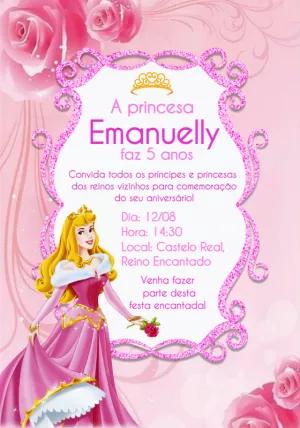 Convite Aniversário Princesa Bela Adormecida para Editar