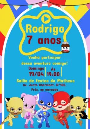 Convite de Aniversário Os Aventureiros para Editar Online