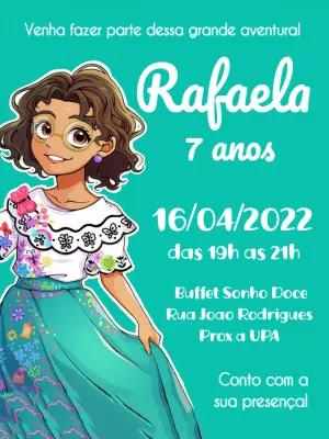 Convite Aniversário Encanto com Personagem para Editar Online