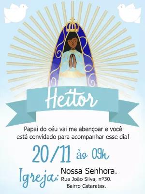Convite de Batizado Nossa Senhora para Editar Online