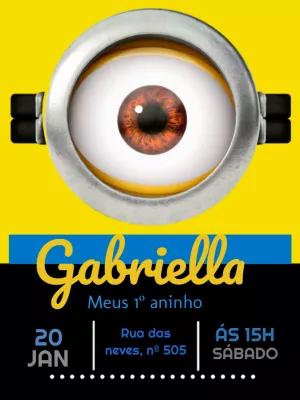 Convite Aniversário Minions Editável Online para Imprimir